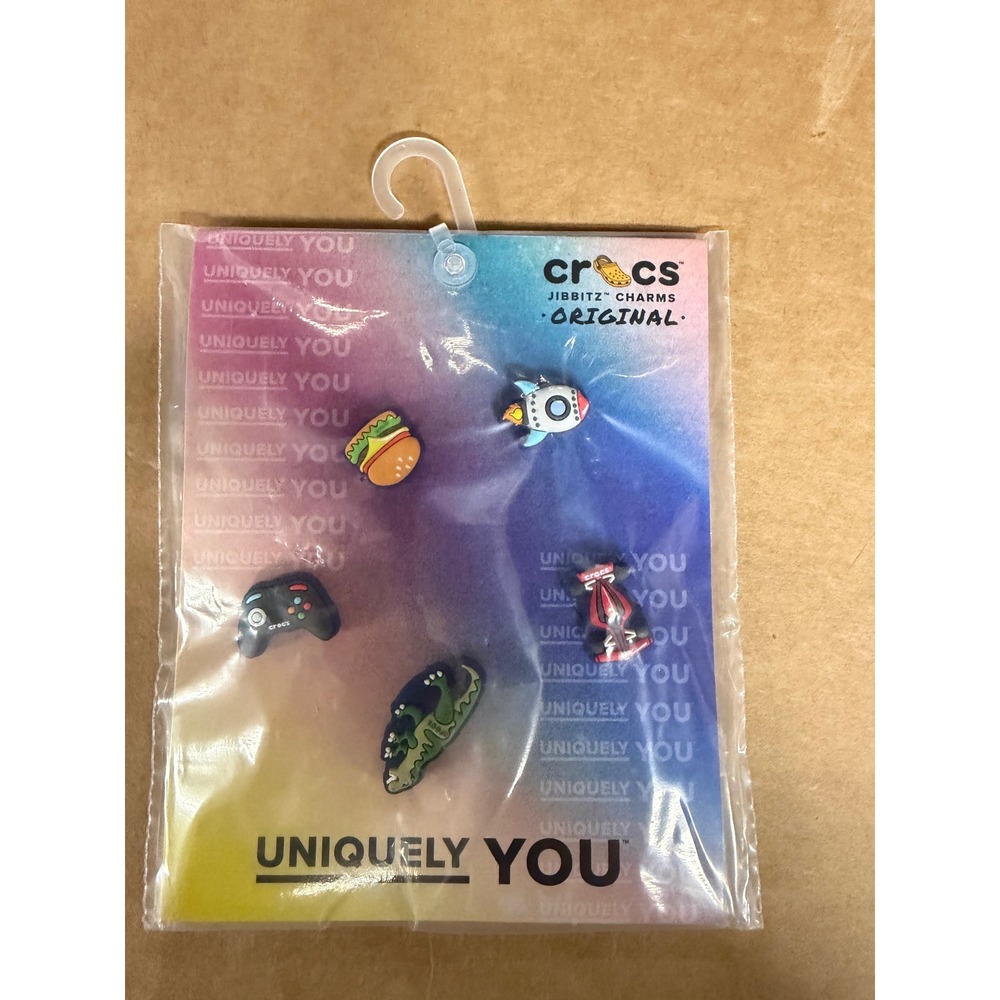Crocs Jibbitz Charms Tiny Boy Favorites 5 Pack Rocket Burger Controller 10016345